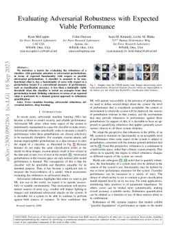Evaluating Adversarial Robustness with Expected Viable Performance