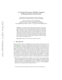 A Concise Overview of Safety Aspects in Human-Robot Interaction