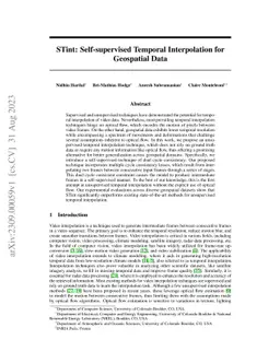 STint: Self-supervised Temporal Interpolation for Geospatial Data