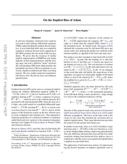 On the Implicit Bias of Adam