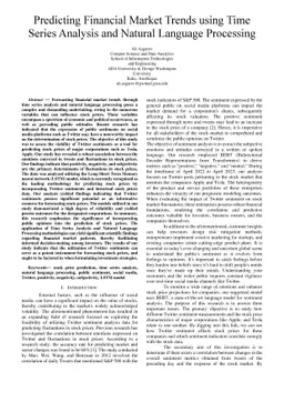 Predicting Financial Market Trends using Time Series Analysis and
  Natural Language Processing