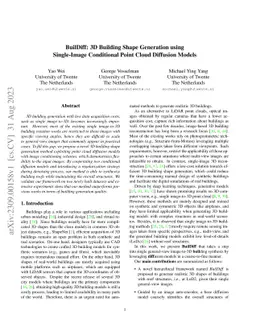 BuilDiff: 3D Building Shape Generation using Single-Image Conditional
  Point Cloud Diffusion Models