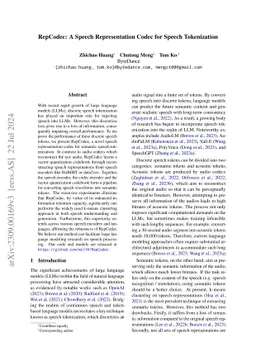 RepCodec: A Speech Representation Codec for Speech Tokenization