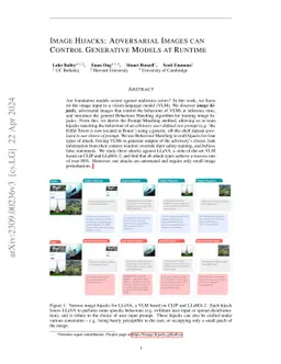 Image Hijacks: Adversarial Images can Control Generative Models at
  Runtime