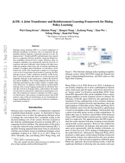 JoTR: A Joint Transformer and Reinforcement Learning Framework for
  Dialog Policy Learning