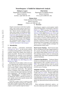 NeuroSurgeon: A Toolkit for Subnetwork Analysis