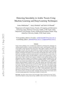 Detecting Suicidality in Arabic Tweets Using Machine Learning and Deep
  Learning Techniques