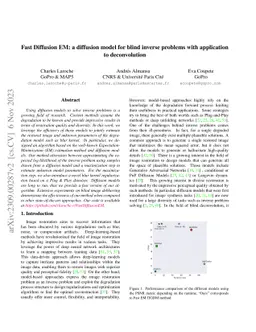 Fast Diffusion EM: a diffusion model for blind inverse problems with
  application to deconvolution