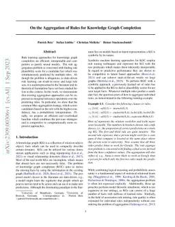 On the Aggregation of Rules for Knowledge Graph Completion