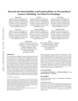 Towards the Identifiability and Explainability for Personalized Learner
  Modeling: An Inductive Paradigm