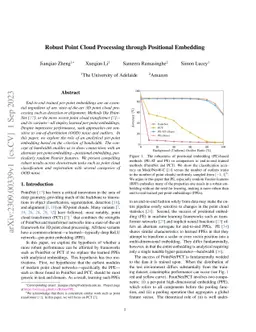 Robust Point Cloud Processing through Positional Embedding