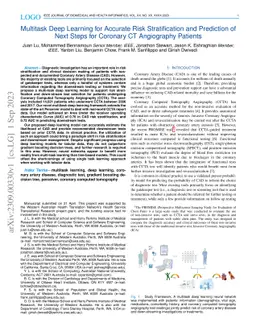 Multitask Deep Learning for Accurate Risk Stratification and Prediction
  of Next Steps for Coronary CT Angiography Patients