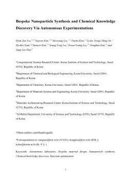 Bespoke Nanoparticle Synthesis and Chemical Knowledge Discovery Via
  Autonomous Experimentations