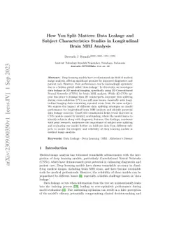 How You Split Matters: Data Leakage and Subject Characteristics Studies
  in Longitudinal Brain MRI Analysis