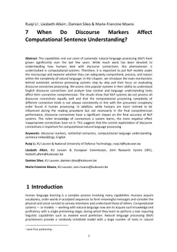 When Do Discourse Markers Affect Computational Sentence Understanding?