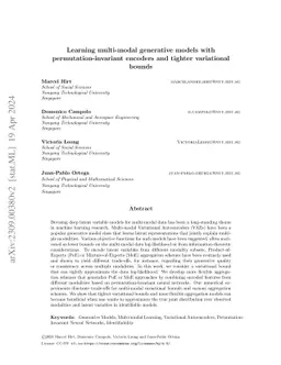 Learning multi-modal generative models with permutation-invariant
  encoders and tighter variational bounds