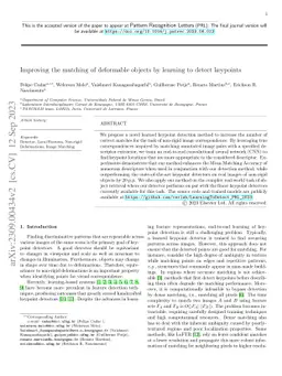 Improving the matching of deformable objects by learning to detect
  keypoints