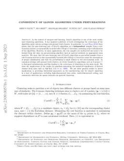 Consistency of Lloyd's Algorithm Under Perturbations