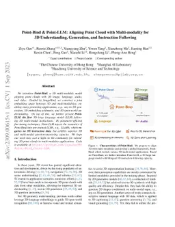 Point-Bind & Point-LLM: Aligning Point Cloud with Multi-modality for 3D
  Understanding, Generation, and Instruction Following