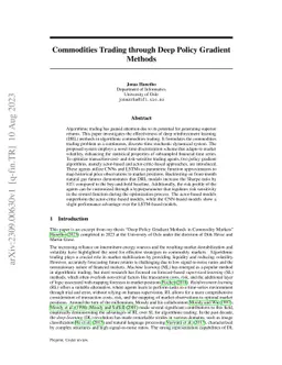 Commodities Trading through Deep Policy Gradient Methods