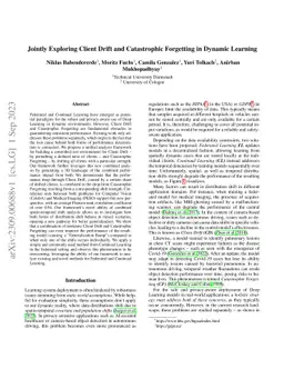 Jointly Exploring Client Drift and Catastrophic Forgetting in Dynamic
  Learning