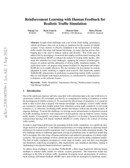 Reinforcement Learning with Human Feedback for Realistic Traffic
  Simulation