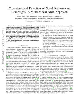 Cross-temporal Detection of Novel Ransomware Campaigns: A Multi-Modal
  Alert Approach
