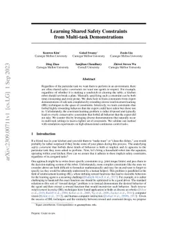 Learning Shared Safety Constraints from Multi-task Demonstrations