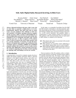 SoK: Safer Digital-Safety Research Involving At-Risk Users
