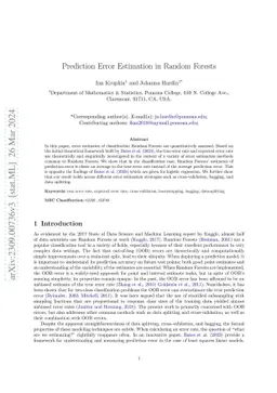 Prediction Error Estimation in Random Forests