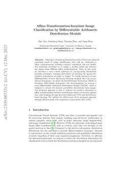 Affine-Transformation-Invariant Image Classification by Differentiable
  Arithmetic Distribution Module