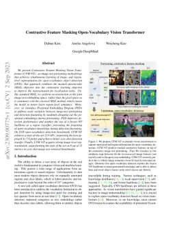 Contrastive Feature Masking Open-Vocabulary Vision Transformer