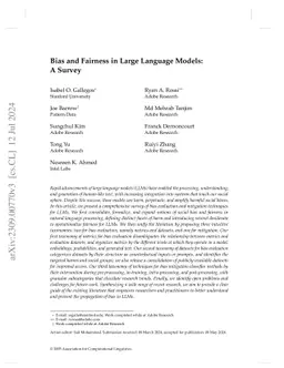 Bias and Fairness in Large Language Models: A Survey