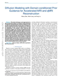 Diffusion Modeling with Domain-conditioned Prior Guidance for
  Accelerated MRI and qMRI Reconstruction