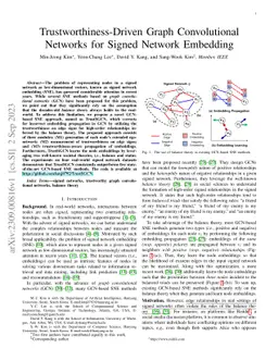 Trustworthiness-Driven Graph Convolutional Networks for Signed Network
  Embedding