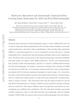 Multi-scale, Data-driven and Anatomically Constrained Deep Learning
  Image Registration for Adult and Fetal Echocardiography