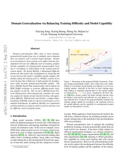 Domain Generalization via Balancing Training Difficulty and Model
  Capability