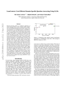 LeanContext: Cost-Efficient Domain-Specific Question Answering Using
  LLMs