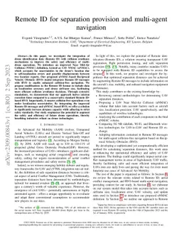 Remote ID for separation provision and multi-agent navigation
