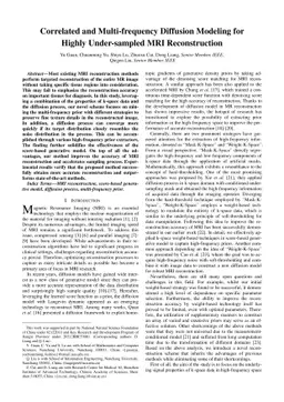 Correlated and Multi-frequency Diffusion Modeling for Highly
  Under-sampled MRI Reconstruction