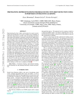 Pretraining Representations for Bioacoustic Few-shot Detection using
  Supervised Contrastive Learning