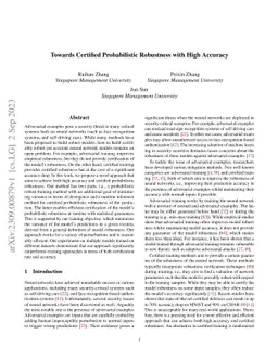 Towards Certified Probabilistic Robustness with High Accuracy