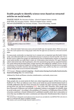 Enable people to identify science news based on retracted articles on
  social media