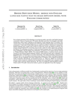 Bridge Diffusion Model: bridge non-English language-native text-to-image
  diffusion model with English communities