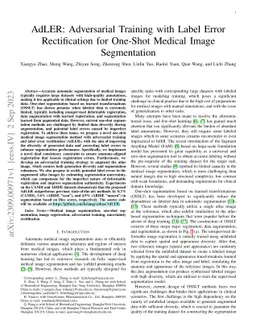 AdLER: Adversarial Training with Label Error Rectification for One-Shot
  Medical Image Segmentation