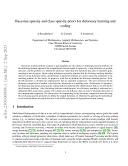 Bayesian sparsity and class sparsity priors for dictionary learning and
  coding