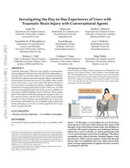 Investigating the Day-to-Day Experiences of Users with Traumatic Brain
  Injury with Conversational Agents