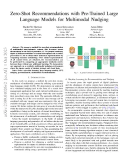 Zero-Shot Recommendations with Pre-Trained Large Language Models for
  Multimodal Nudging