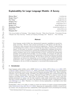 Explainability for Large Language Models: A Survey