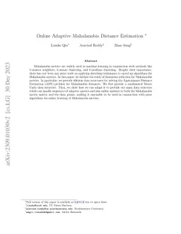 Online Adaptive Mahalanobis Distance Estimation